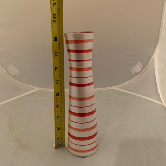 Candy Stripe Vase. Ceramic. Light weight. Fun. Works with tall flowers! - Picture 2 of 4